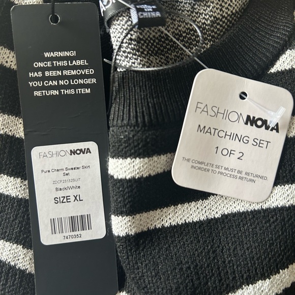 Fashion Nova, sexy-cool pattern, sweater skirt set, new with tags - Picture 7 of 7